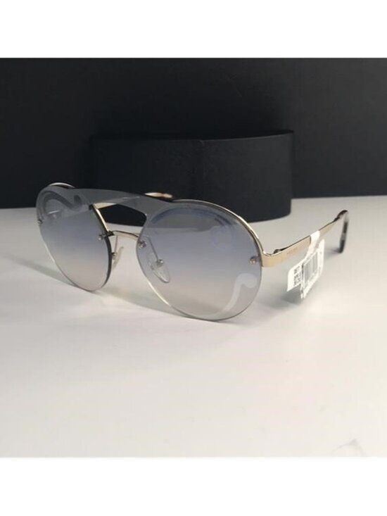 ? - New Auth Prada PR 65TS (ZVN0D0) Gold and Silver Women\'s Sunglasses main image 8